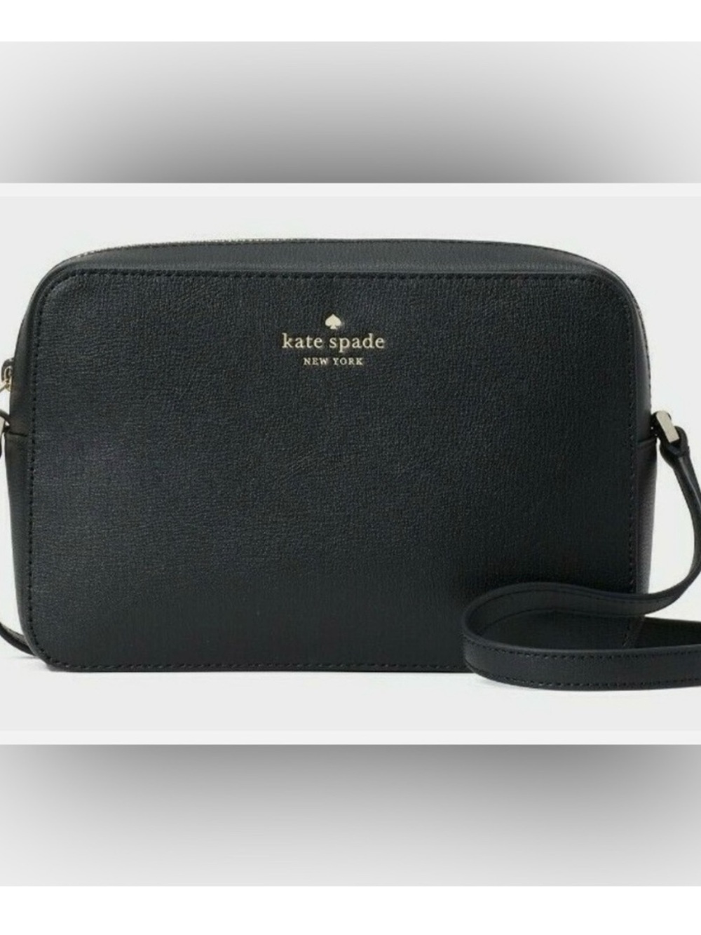 Kate Spade Harper Black Leather Crossbody Bag Camera Purse - Picture 2 of 16